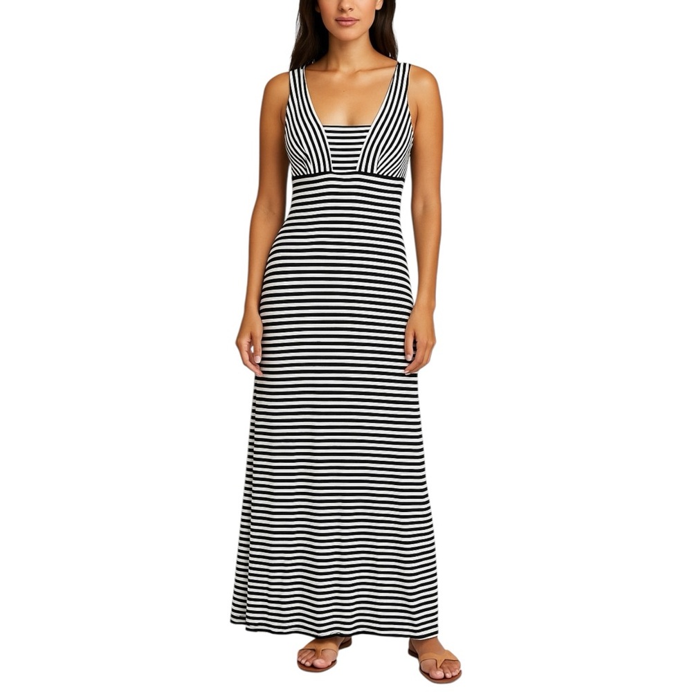 ANN TAYLOR Striped Jersey Maxi Dress. Size ST